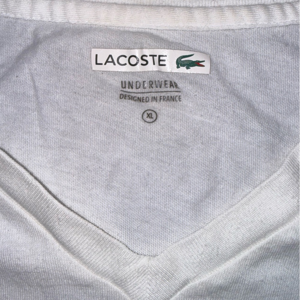 Lacoste White Crew Neck Tee - Picture 3 of 4